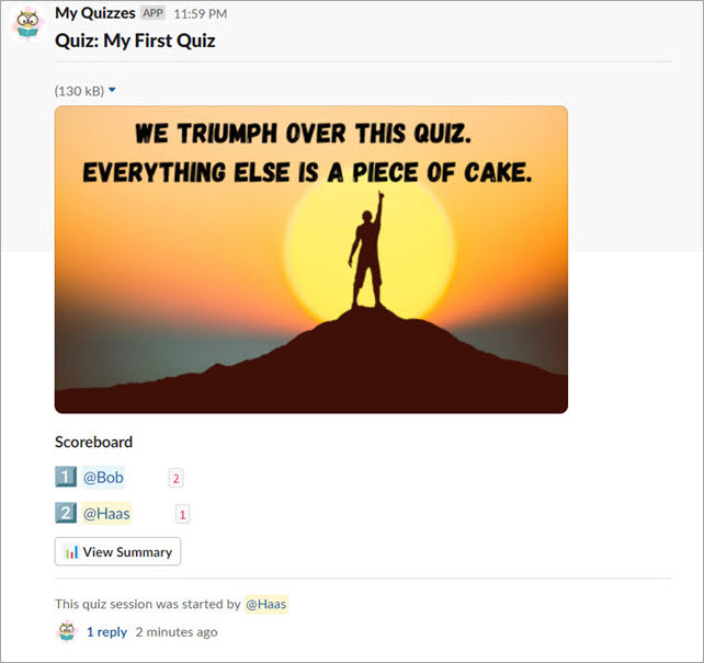 Interactive Quiz Start